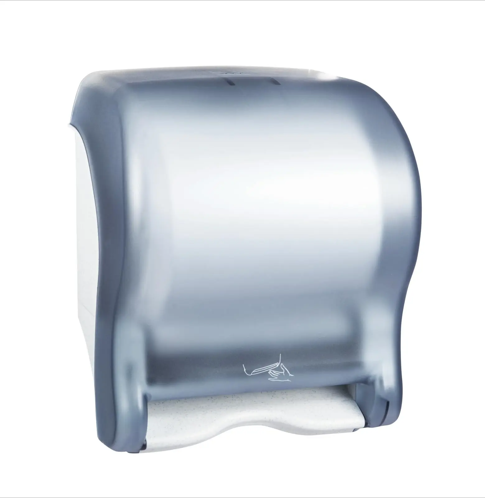 ABS Cordless Compact Durable High-Capacity T8000 Tear-N-Dry Essence Towel Dispenser for High-Traffic Bathrooms, 8" Wide Roll Fit, 11.75" W x 14.4375" H x 9.125" D, Arctic Blue Space-Saving Footprint Bathroom Gadget