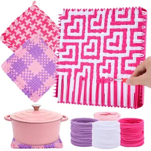 Pro 10 Inch Potholder Loom Kit for  & Beginners, Large Weaving Loom Crafts for Girls  6-12 Year Old & Adults,  Ideas for Birthday & Christmas, 112 Delicate Loops to Make 2 Pot Holders