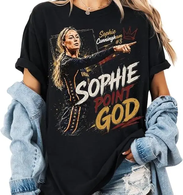 Sophie Cunningham Pointing Graphic T-Shirt - Men's Casual Short-Sleeve Apparel, Slim-Fit Design, Shortsleeve, Graphics, Streetwear, Cotton