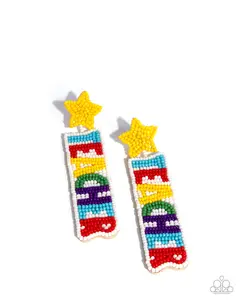 Teacher in Training - Multi Color Seed Bead TEACHER Post Earrings - Paparazzi