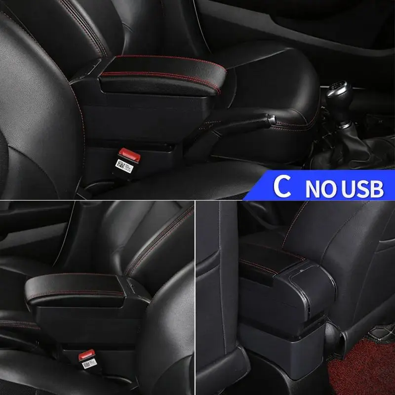 OLYROL Center Armrest / Console Storage Box – Fits Ford Fiesta 3 (2011-2018)