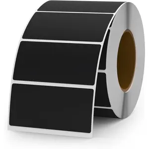 Black Color Coding Labels 1 x 2 Inches Self-Adhesive Vinyl Rectangle Stickers  Name Tags Removable Roll for Office School  500 count