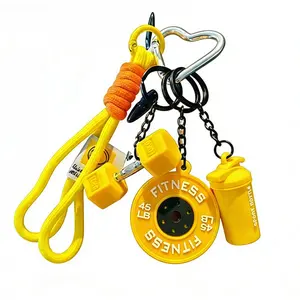 Energy Token • Couple Sports Style Metal Keychain • Kettlebell & Dumbbell Charm • Backpack Accessory & Sentimental Gift