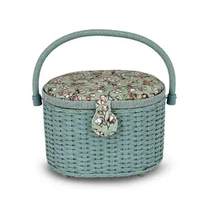 Oval Weaved Sewing Basket, Small