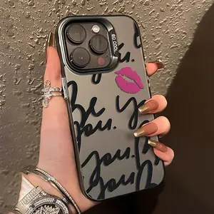 Lip Print Pattern Phone Case, Shockproof Phone Protective Cover, Phone Accessory Compatible with iPhone 11 12 13 14 15 16 17 Pro Max, Protector