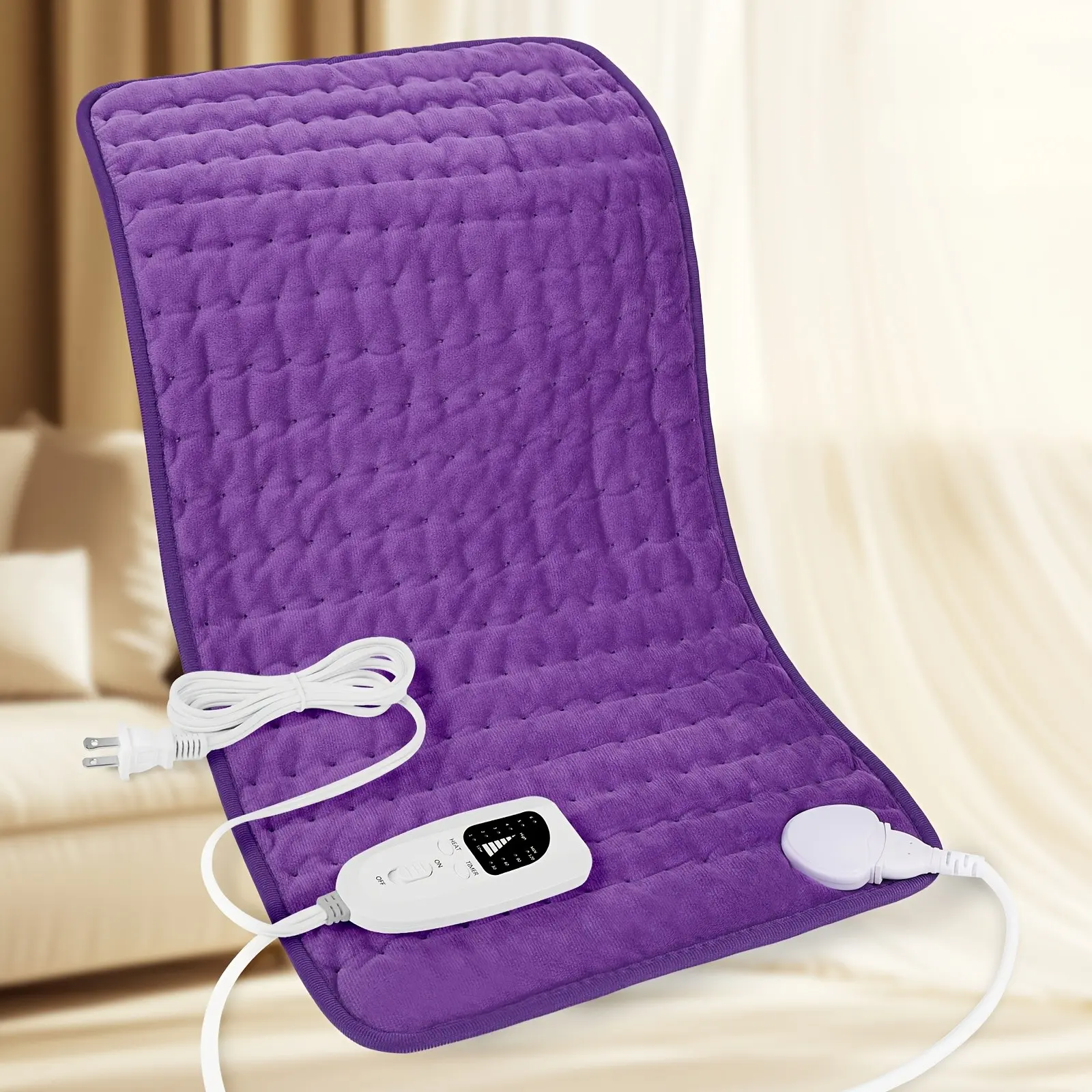 Extra Large Heating Pad, 24In X 12In, 6-Speed Temperature Adjustment, 4 Timing Options, Quick Heating, Automatic Shutdown, Portable - Machine Washable, Suitable for Neck Heating, Back, Legs, Abdomen, Knees, Ideal Holiday Gift, Christmas Gift