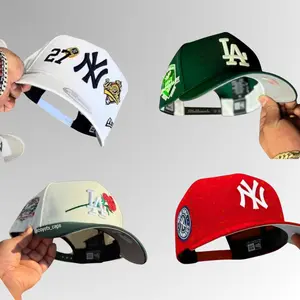 New Era MLB NY Yankees LA Dodgers 9FORTY Adjustable Hat, Curved Brim Structured Crown, Premium Cotton Fabric, Embroidered NY LA Logo, NY Yankees Hat, NY Mets Hat, NY Hat Womens, Green NY Hat, Streetwear Baseball Cap For Men Women