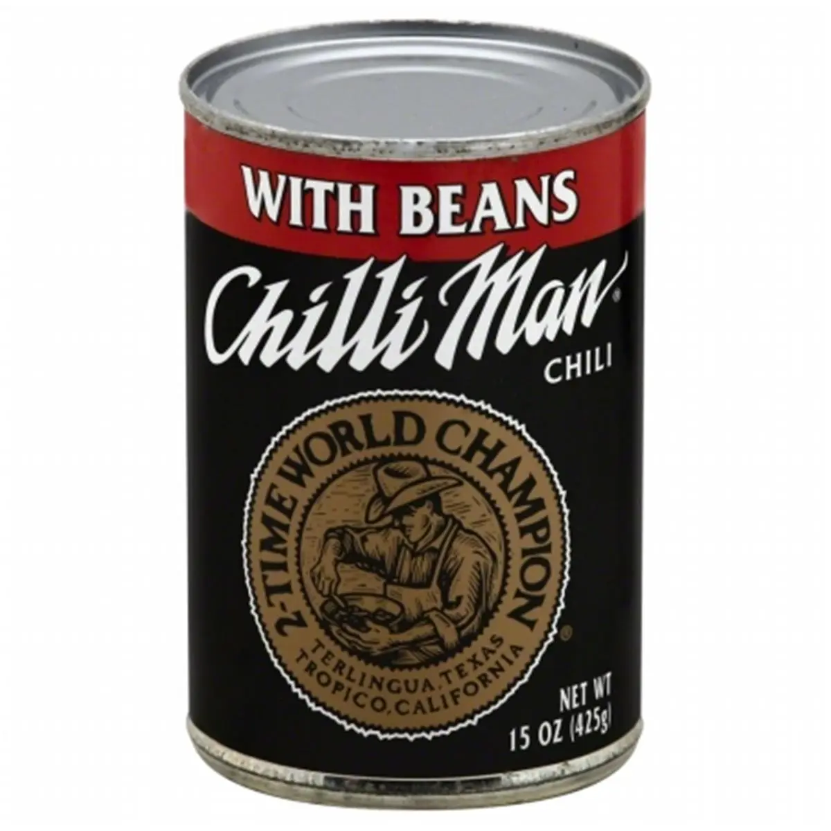 Chilli Man 15 oz. Chili With Beans, Red Beans, Garlic & Onion (Garden-Friendly Pantry Staple for Home Gardening Enthusiasts)