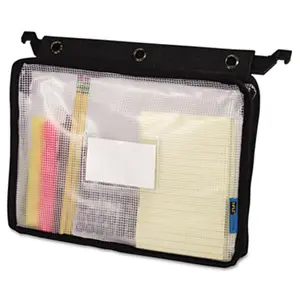 Advantus  Expanding Zipper Pouch- 8-1/2 x 11- Clear/Black