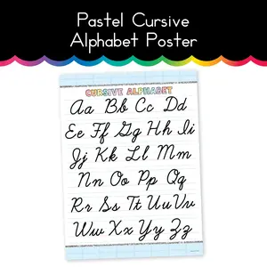Pastel | Cursive Alphabet | Home Learning Poster
