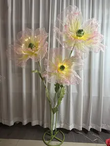 3pcs a set Giant Realistic Faux Flower Home Decor Centerpiece — Handcrafted Silk Poppy — Ideal for Weddings & Window Displays