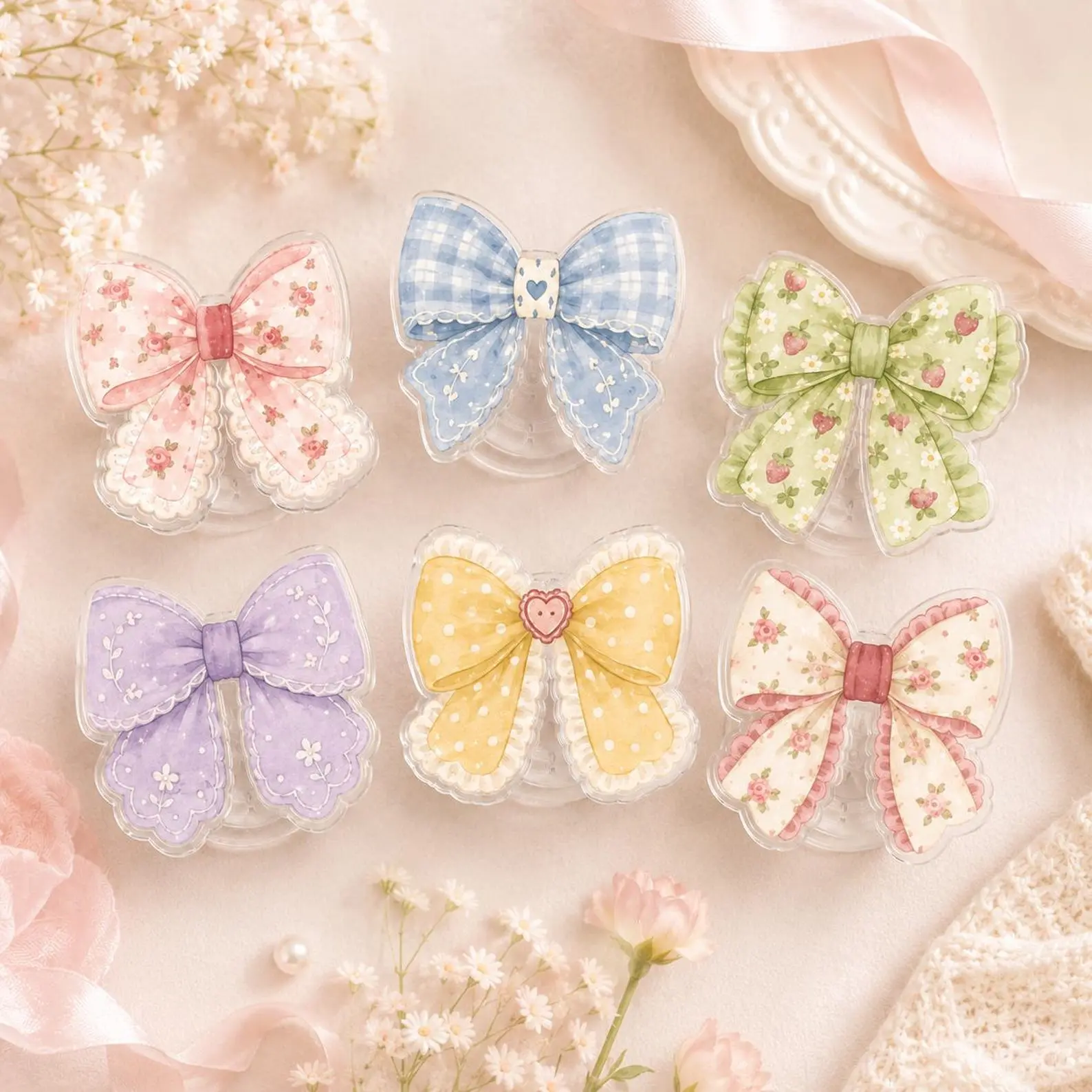 Coquette Bow MagSafe Phone Grip, Floral Ribbon Acrylic Holder, Cottagecore Stand, Feminine Cute Girly Gift for Her Magnetic e-Reader Grips Kindle Grip Book Lover Kindle Accessories Phone Holder PopSocket Phone Grip Magnetic Pop Socket Phone Grip