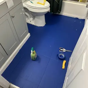 Thickened PVC Self-Adhesive Non-Slip Waterproof Tile Stickers, Stick and Peel Flooring, Easy to Install for Bathroom Toilet Kitchen Floor Tile Renewal Home Decoration #GLOBAL PICKS