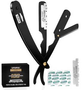 Utopia Care Professional Straight Razor for Men | Barber Straight Edge + 100 Blades Included Utopia Care Professional Straight Razor for Men | Barber Straight Edge + 100 Blades Included