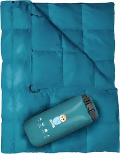 Puffy Blanket for Cold Weather - Down Camping Blanket with Sustainable Insulation, Lightweight & Warm Outdoor Camping Quilt, Water-Resistant, Compact & Packable
