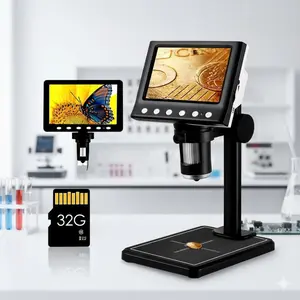 8 LED Portable Digital Microscope for Jewelry Repair, Circuit Inspection & Insect Study. 1080p Magnifier Tool with 32GB Card, Plug & Play for Science Labs, Teaching & Hobbyists.