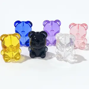 Glass Bears w/ vertical hole - Jumbo Size - For DIY and Display