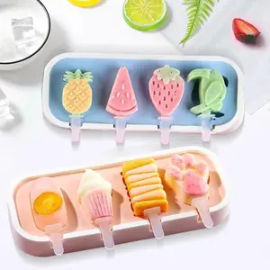 Popsicle Mold Kids Baby Cute Shape Silicone Mini Popsicle Mold BPA Free Reusable Ice Cream Mold Popsicle Homemade Set