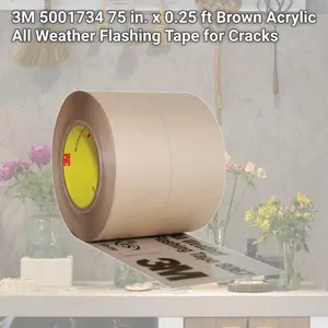 3M 5001734 75 in. x 0.25 ft Brown Acrylic All Weather Flashing Tape for Cracks