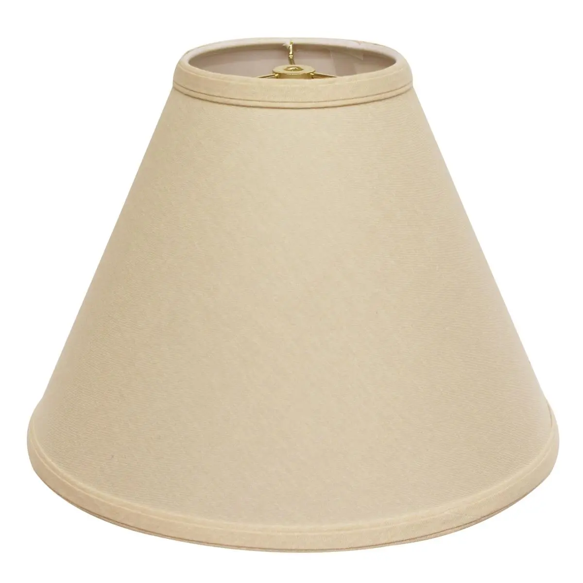 212 MAIN 15 in. Parchment Beige Deep Cone Slanted Linen Hardback Lampshade - Linen Fabric, Slanted Form, Traditional Look, Warm Lighting, Harp-Fitting Indoor Lighting Accessory