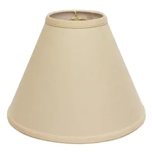 HomeRoots  15 in. Parchment Biege Deep Cone Slanted Linen Lampshade