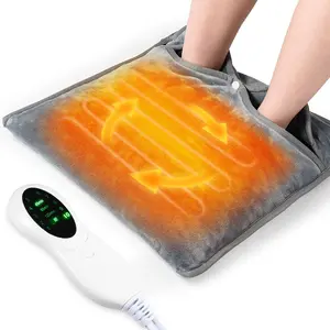 Double-Layer Electric Foot Warmers for Feet, 10 Temperatures & Feet Warmers for Women and Men, 4 Timers & Foot Heading Pad, Heated Slippers, Foot Warmer Under Desk,Birthday Gifts for Women, Mom
