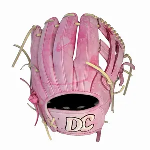 DCGloves - Pink/Coral Bubble Glaze Custom DC Glove | Japanese Kip Leather | 11.5” | V Web | Hand-Dyed | Blonde Lace from Red Hawk Tannery | Fresh Palm Adhesive