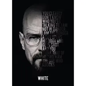 Vince Gillian's Walter White Heisenberg Breaking Bad best quote I am the one who knocks. Posters collection. Poster, Wall decor. Funny Poster Gift, Birthday Gift. Quote Poster