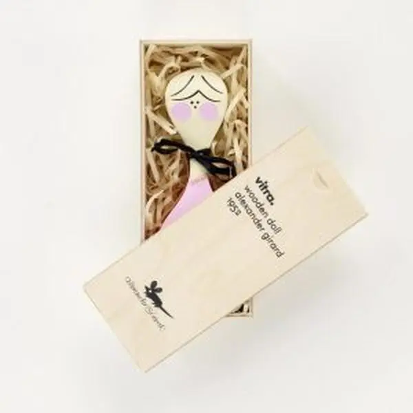 Alexander Girard-Designed 2 Wooden Doll, Hand-Painted Decorative Wooden Figurine for Home Decor (Part of a Collectible Home Supplies Statue & Doll Ornament Set)