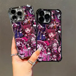 Monster High Draculaura Collage Case Compatible with iPhone 11/12/13/14/15/16 (Pro Max/Plus) Pink Purple Gothic for Teens Girls