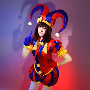 Pomni Cosplay Costumes Clown Uniform Anime The Amazing Digital Circus Role Play Halloween Carnival Party Outfit For Women Girls