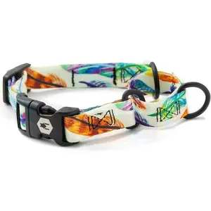 Wolfgang Heavy Duty Martingale Dog Collar with Quick Release Nylon Buckle for Walking & Training, Featheredfriend Print, Small