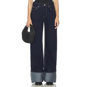 superdown Misa Cuffed Jean in Dark Blue Wash