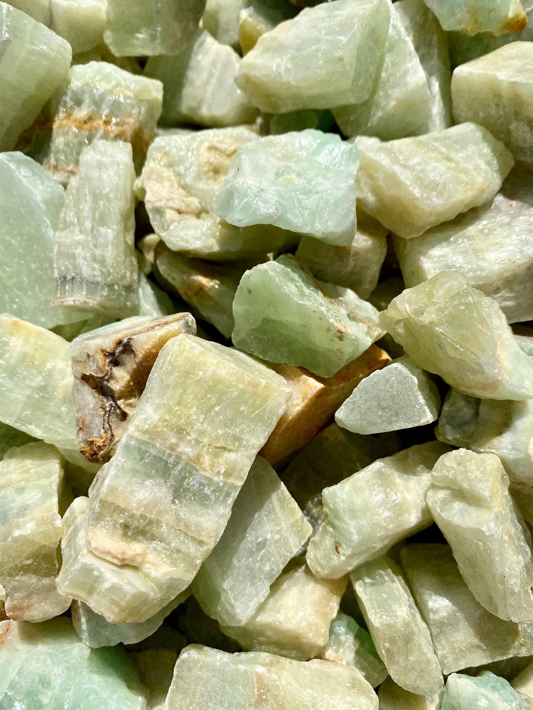 New Moon Beginnings Raw Seafoam Calcite Crystal - Natural Green Crystals with Unique Shapes and Colors