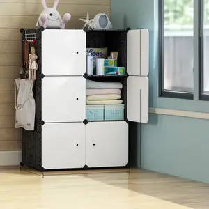 Simple Wardrobe Home Bedroom Storage Cabinet, Small Closet Organizer for Renting Rooms, Compact Clothing Rack for Dorms and Apartments, Furniture