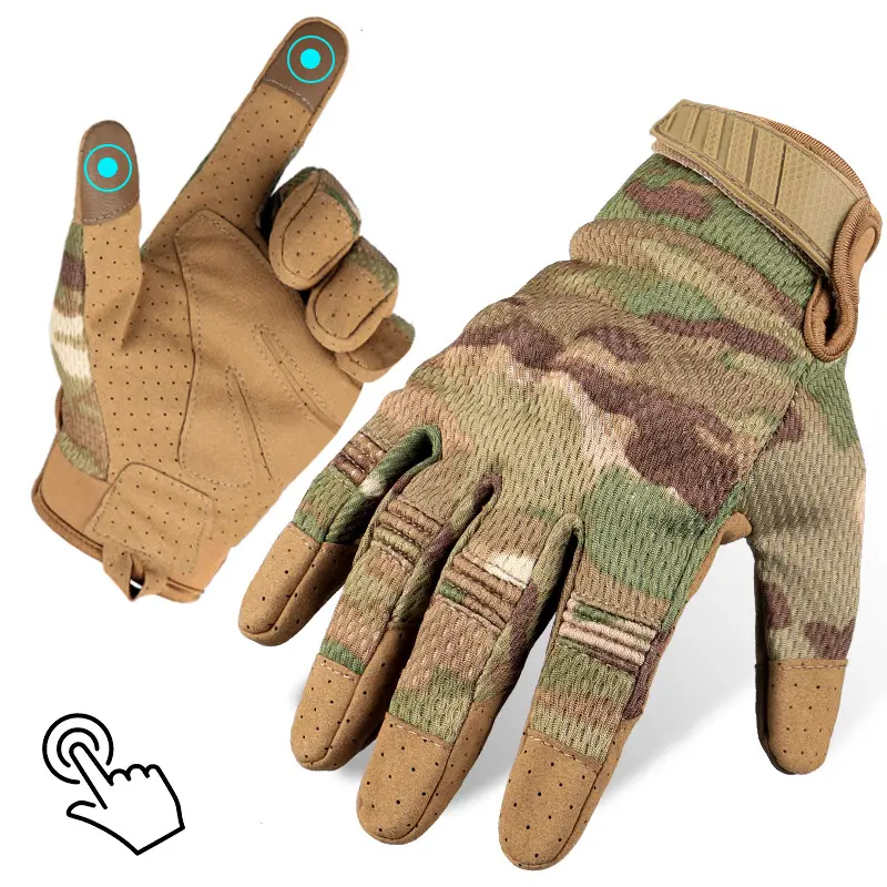 Outdoor Multifunctional Camouflage Breathable Tactical Gloves Protection Lightweight Cycling Motorcycle Touch Screen Full Finger  Hand Protector