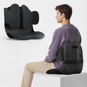 Cabevibe Lumbar Support – Correct Posture & Relieve Lower Back Pain | Silicone SpineSeat Ergonomic Chair Support | Office, Car & Home Use | Gift for Men & Women | Black