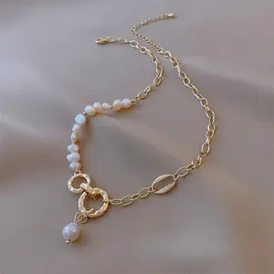 100% Natural Baroque Freshwater Pearl Fashion  Filled Female Necklace Bridal Wedding Ceremony Propose Jewellery