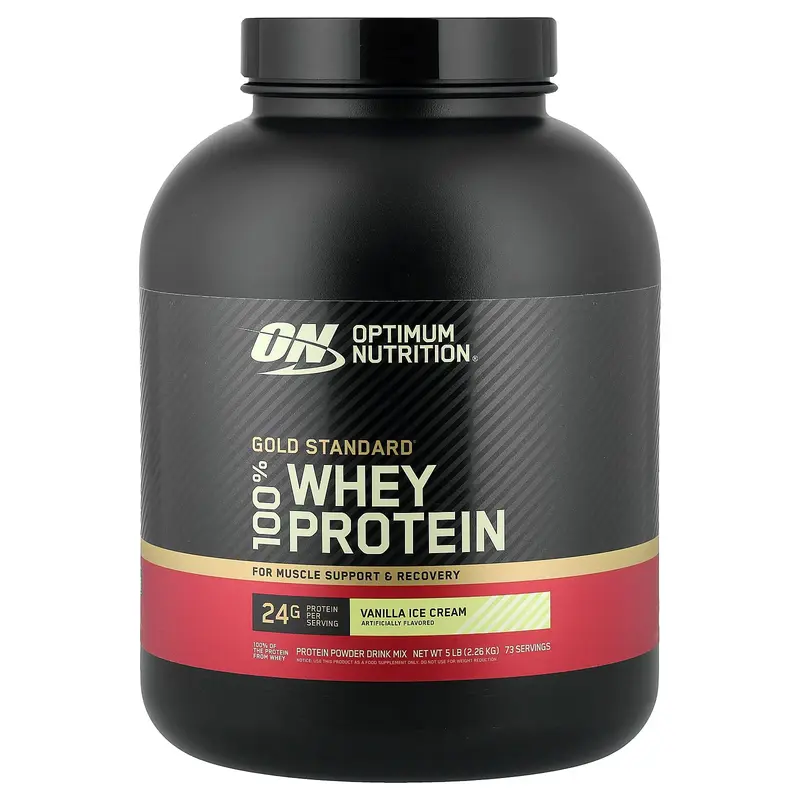Optimum Nutrition Gold Standard® 100% Whey, Vanilla Ice Cream, 5 lb (2.26 kg)