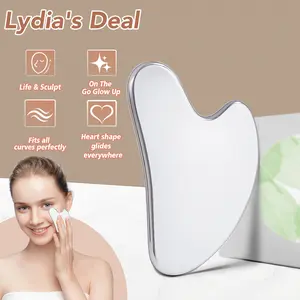 304 Stainless Steel GuaSha Facial Tools Heart Shape Massage Tool for Face & Body Comfortable Skin Care Essential Beauty Tool