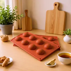 1pc Baking Essential - 8-Cavity Half Sphere Silicone Mold for Desserts