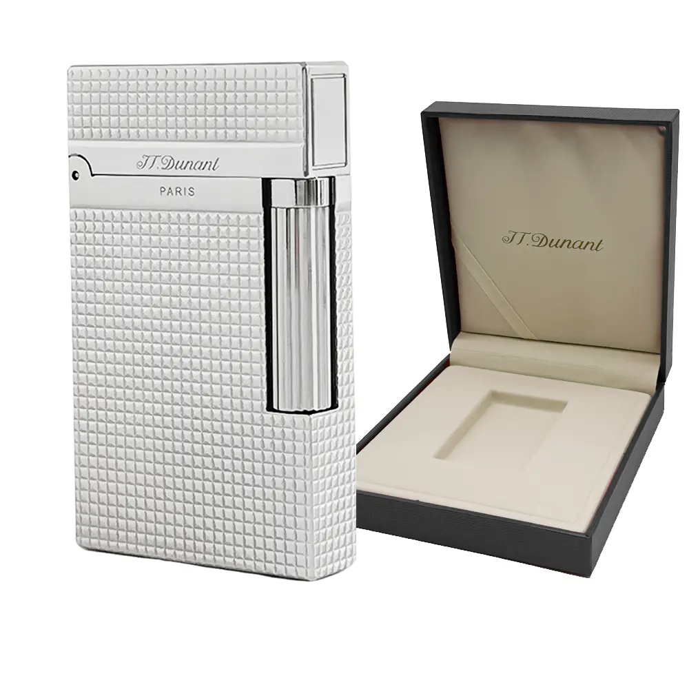 DUNANT Silver Diamond Engraved Luxury Lighter (NO FUEL) tiktok shop lighter Silver Metal gifts bf Metallic Refillable Single Soft Flame