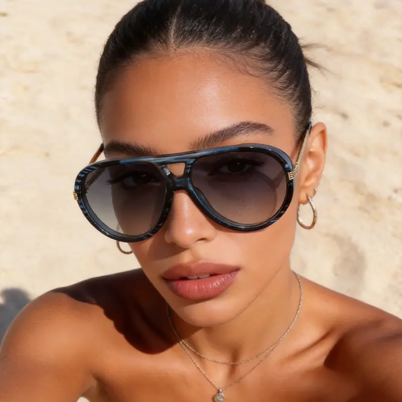 Leopard Print Aviator Legs Gradient Lenses Vintage Luxe Style Small Face Effect Daily Commute Date Leopard Pattern Sunglasses Stylish Sunglasses Trendy Vintage Sunglasses Trendy Styling Sunglasses