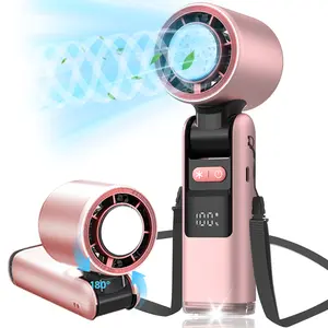 Portable Handheld Turbo Fan, 5-Speed Fan, 4000 mAh Battery-Operated, 3-in-1 Rechargeable Fan with Air Turbo Tech Cooling for Outdoor Activities, Travel, Work and Mother's Day Gift