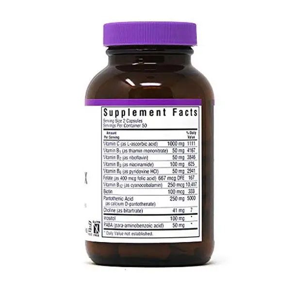 Bluebonnet Nutrition Stress B Complex Vegetable Capsules, Vitamin B6, B12, Biotin, Folate, Stress Relief, Vegan, Vegetarian, Gluten Free, Soy Free, Milk Free, Kosher, 100 Vegetable Capsules