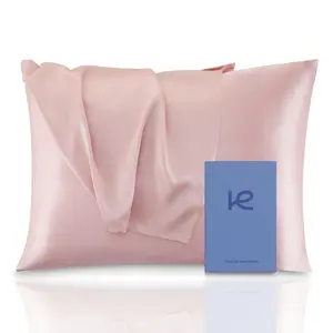 Kickoff 100% Pure Natural Organic Mulberry Soft Silk Cooling Pillowcase for Hair & Skin, Highest 6A+ Grade 22 Momme, Hidden Zipper, Hypoallergenic