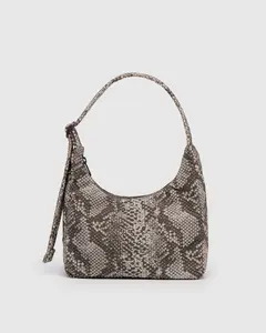 BAGGU- Mini Shoulder Nylon Bag in snakeskin