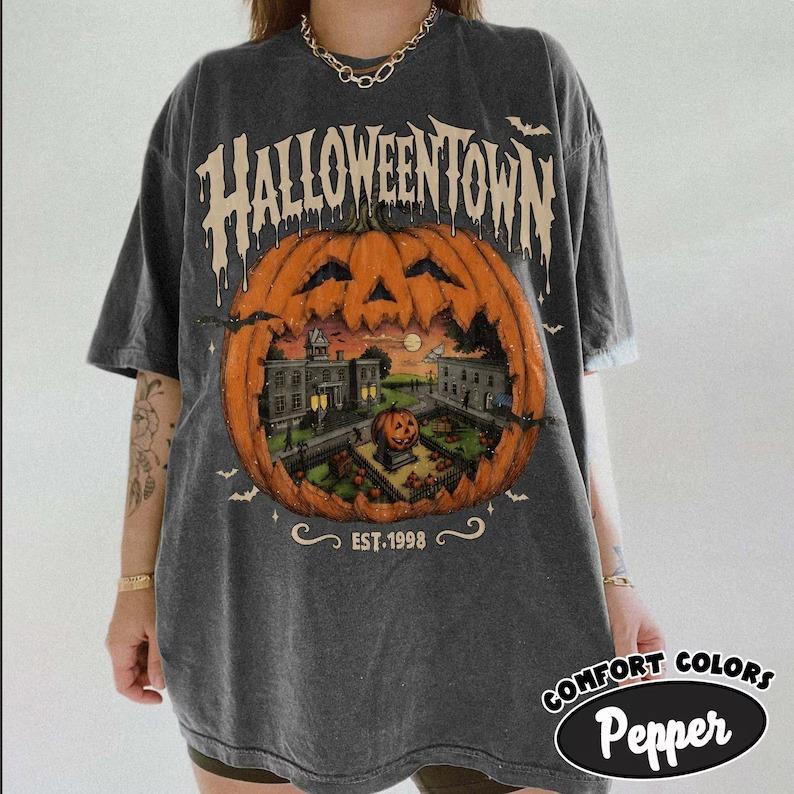 Comfort Colors Halloweentown Shirt, Halloweentown Est 1998 Tee, Pumpkin Halloween Shirt, Spooky Season Shirt, Fall Graphic Tee