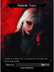Diabolic Tutor - Full Art Altered Art Custom Proxy Card