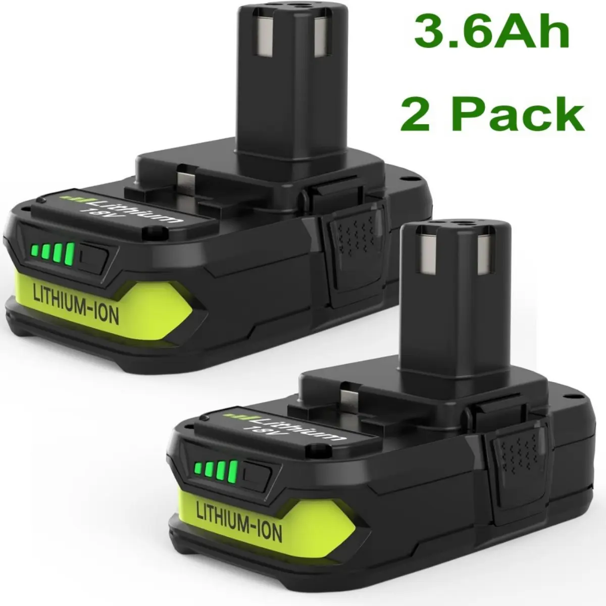 Lithium Rechargeable Batteries - 18V 3.6Ah Replacement for Ryobi Cordless Power Tools, 5-Cell Battery Compatible with Ryobi P102,P103,P105,P107,P108,P109,P122, Works with String Trimmers, Blowers, Cordless Routers, Lithium Rechargeable Battery, Circular S